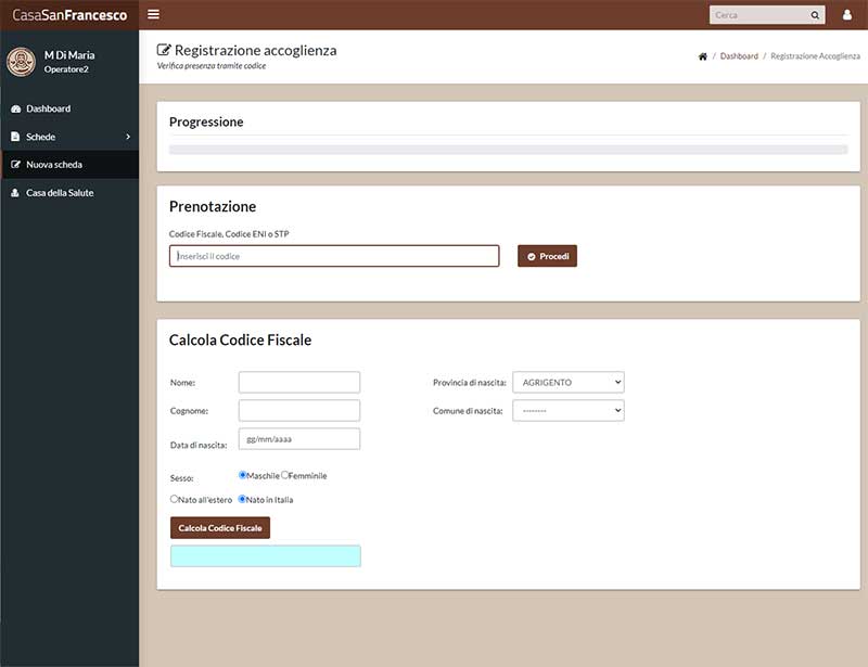 Registrazione calcolo codice fiscale
