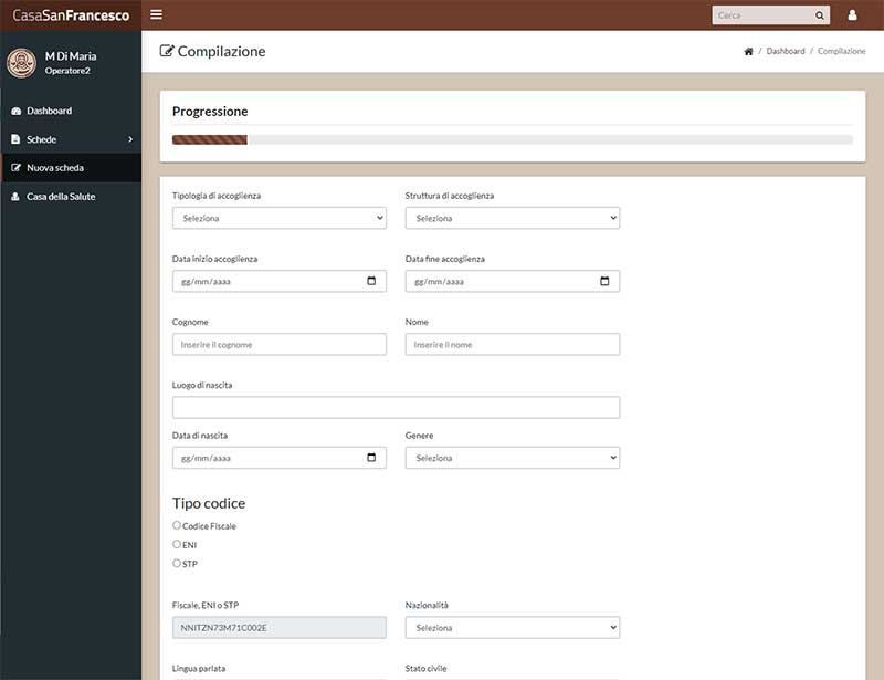 Registrazione anagrafica