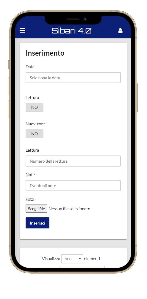 App letture acqua inserimento